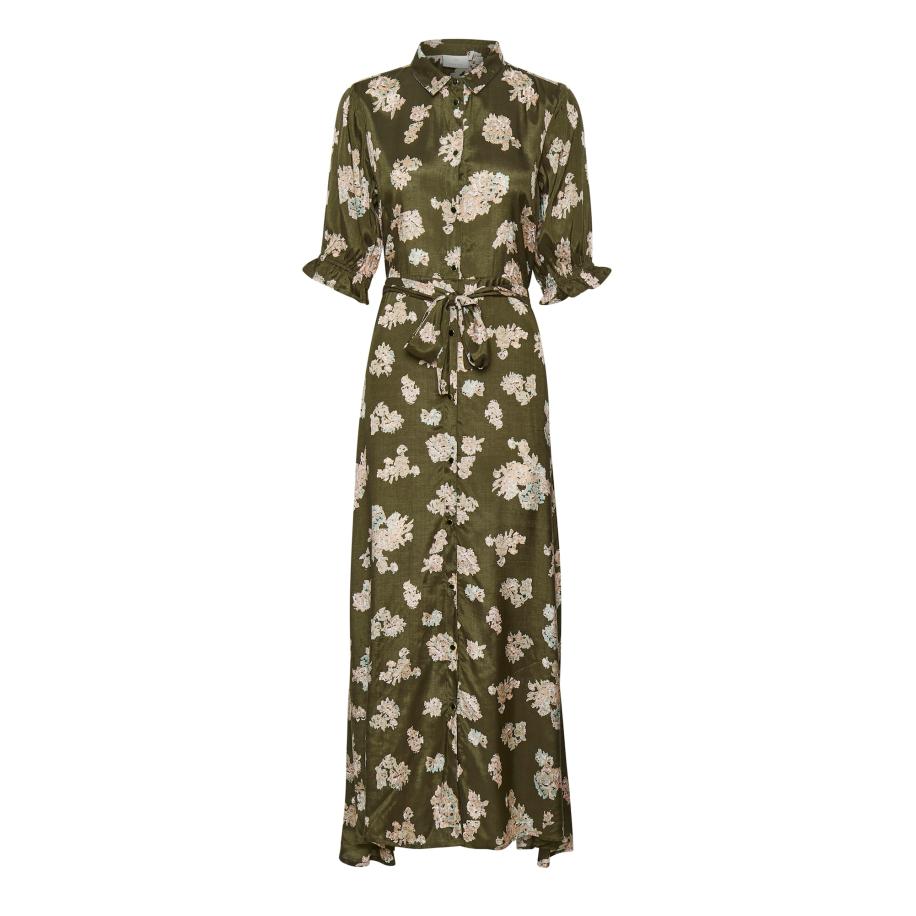 Kaffe Kaffe Blousejurk Velana opaal / olijfgroen / poederroze / wit -