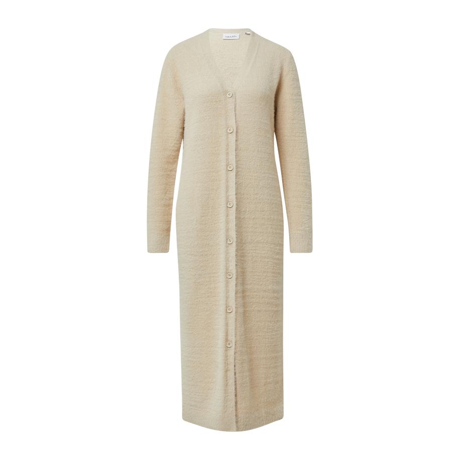 Comma COMMA Gebreide jurk beige -