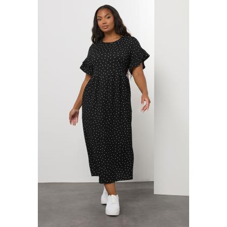ASOS DESIGN Maxi-jurk met plooien en oversized mouwen in goud