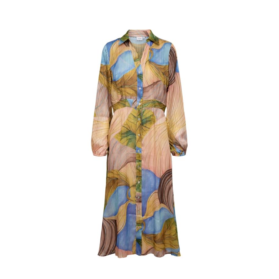 Nümph NÜMPH Jurk NUKAYA beige / aqua / geel -
