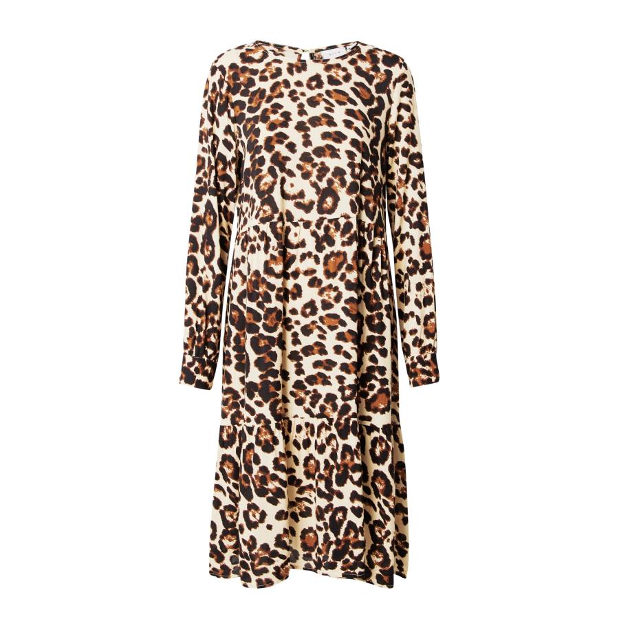 Vila VILA Jurk Paya crème / bruin / chocoladebruin / zwart -