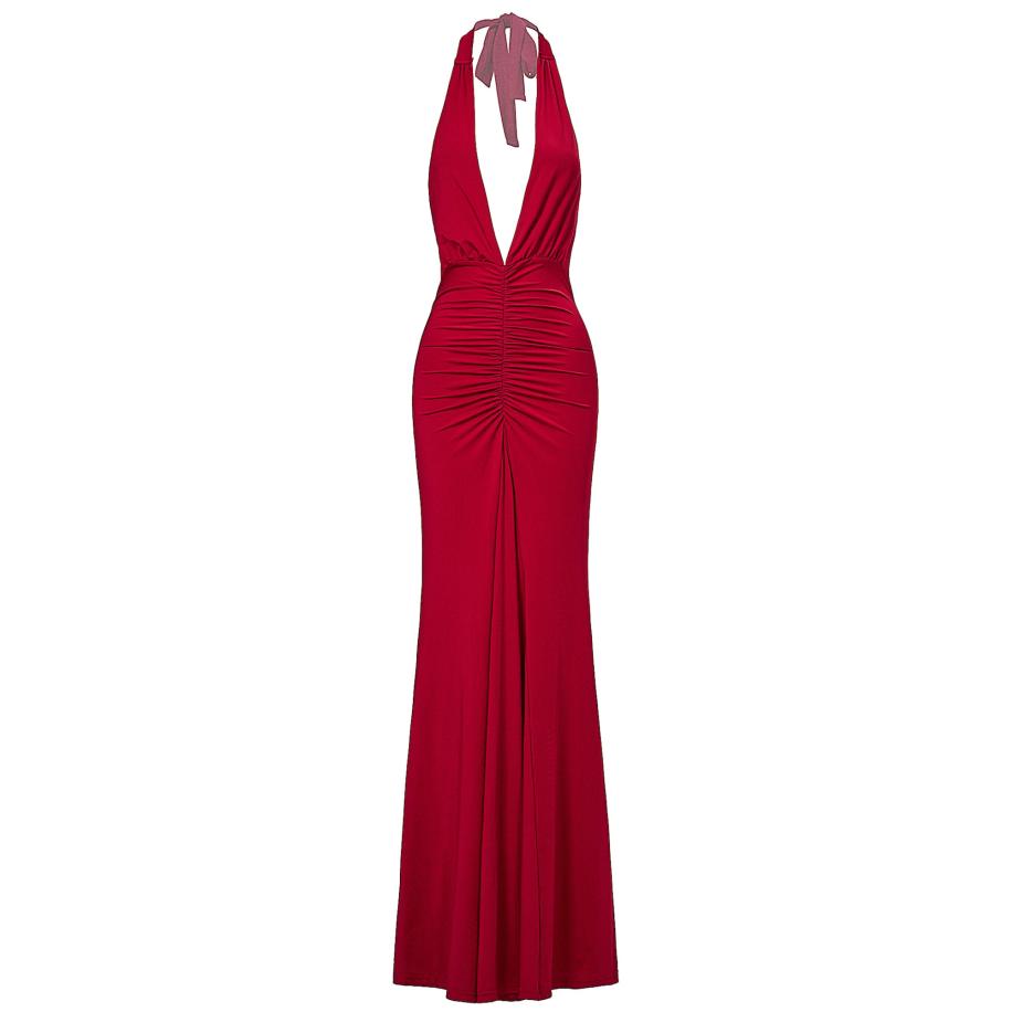 Moda Minx Moda Minx Avondjurk Amber wijnrood -