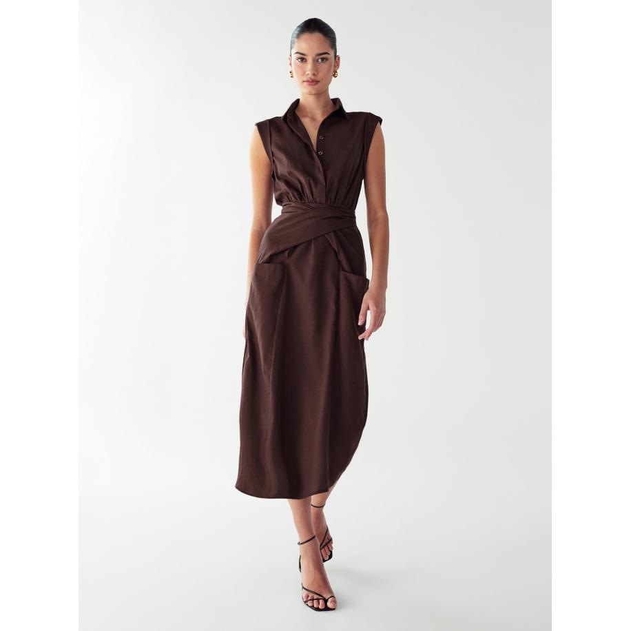 Willa Willa Jurk Vaeda donkerbruin -