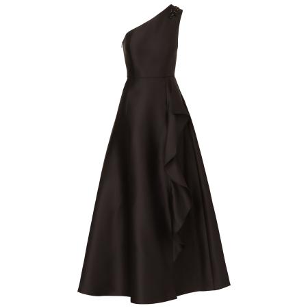 Adrianna Papell Adrianna Papell Avondjurk One Shoulder Mikado Gown zwart