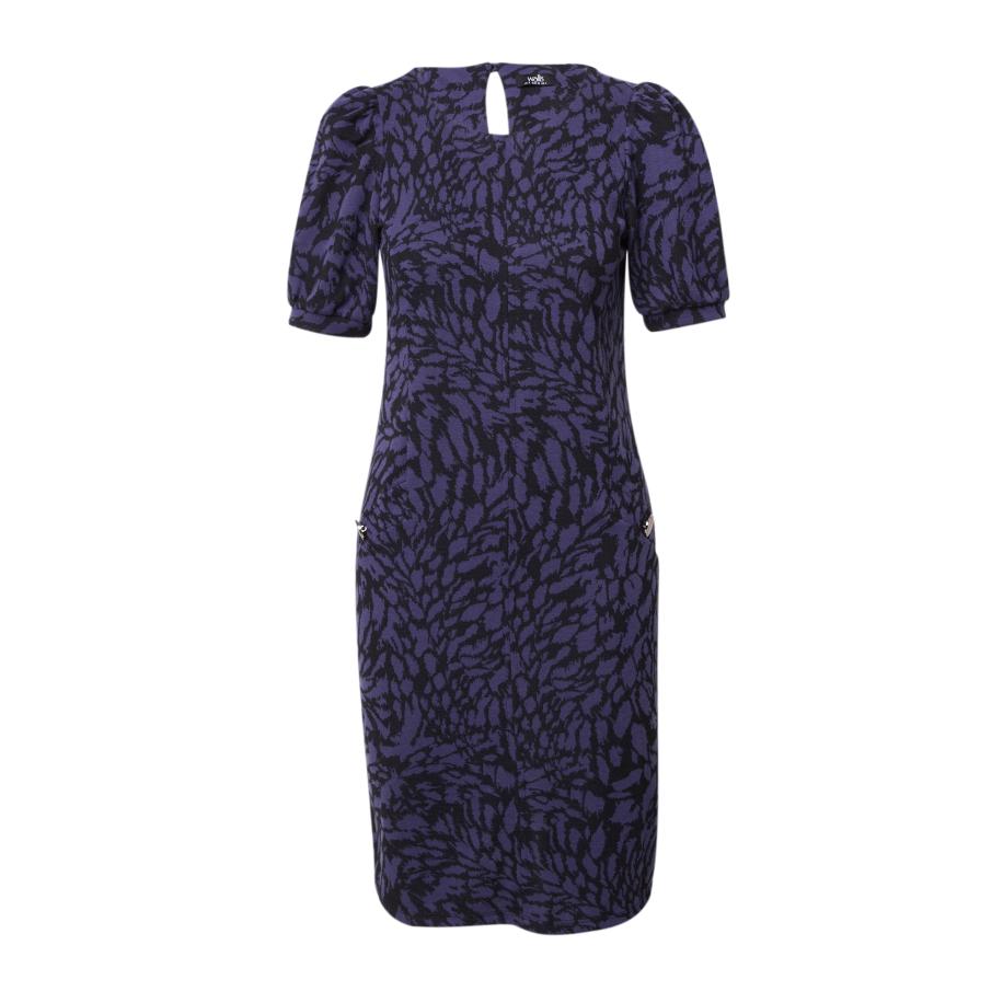 Wallis Wallis Jurk pruim / zwart -