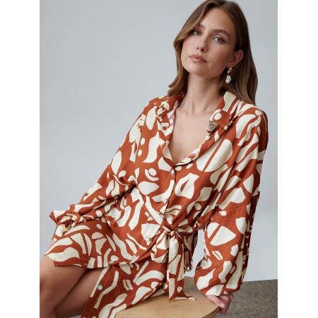 St MRLO Jurk Bligh ecru / bruin