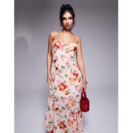 Forever New Midaxi-jurk met bandjes in roze met bloemenprints