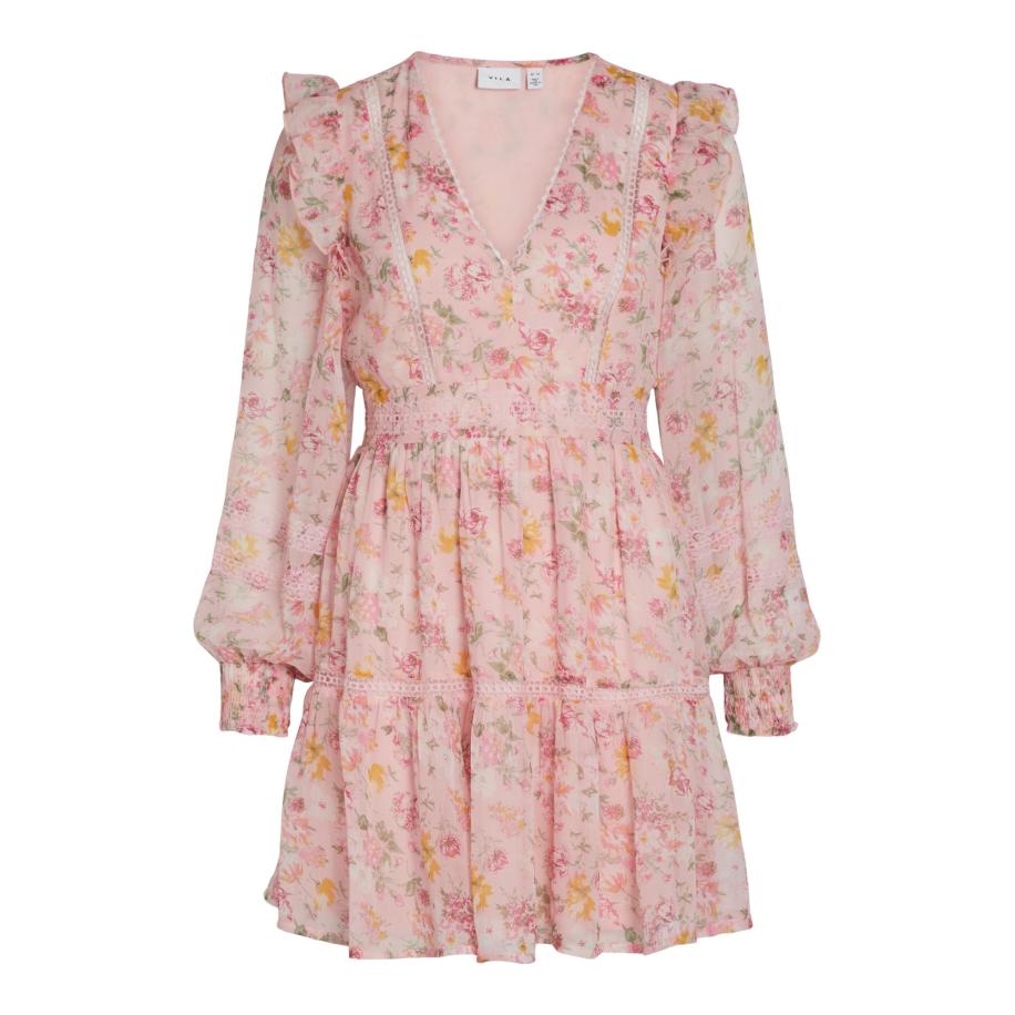 Vila VILA Jurk Roman groen / oranje / oudroze -