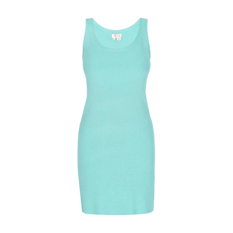 IZIA IZIA Gebreide jurk turquoise -
