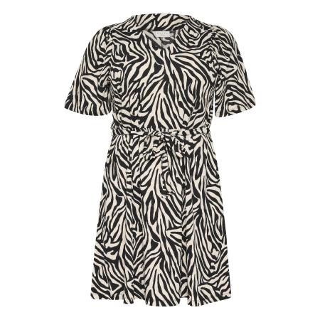 KAFFE CURVE Jurk Elisy beige / zwart