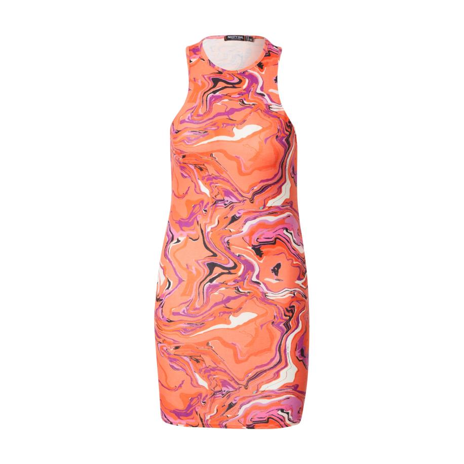 Nasty Gal Nasty Gal Jurk donkerlila / oranje / lichtroze / zwart / wit -