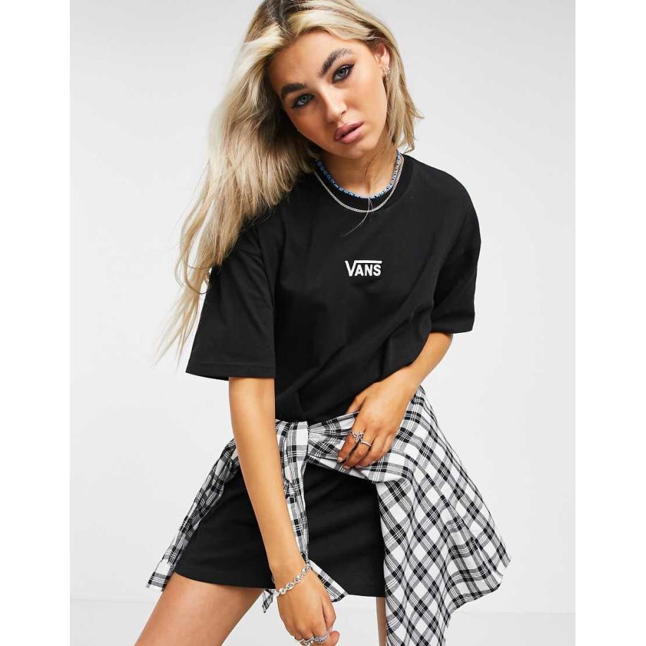 Vans Centre Flying V T-shirt jurk met logo-Zwart Zwart