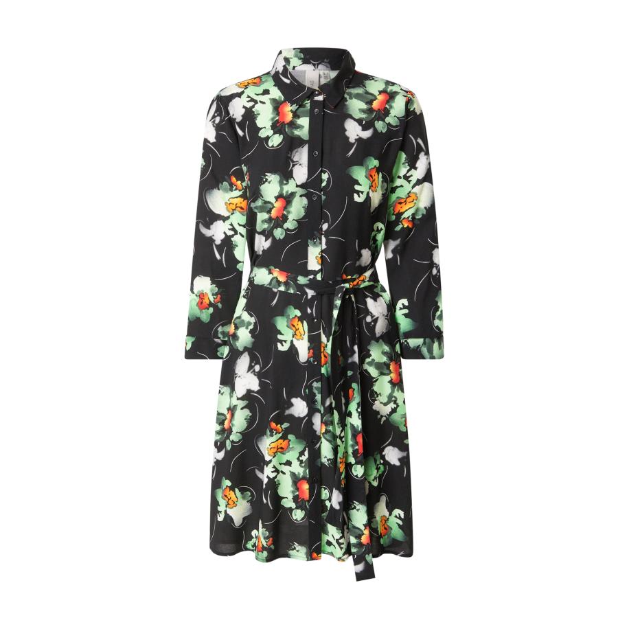 YAS Blousejurk YASSAVANNA groen / oranje / zwart / wit Zwart