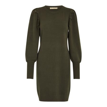 Peppercorn Peppercorn Gebreide jurk Robe Anissa olijfgroen