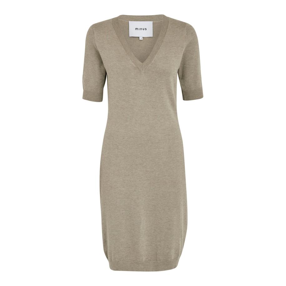 Minus minus Gebreide jurk Milla kaki -