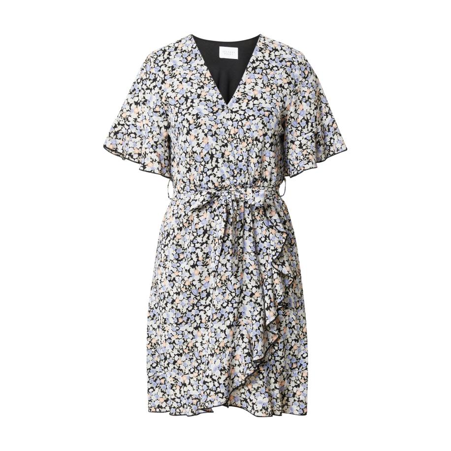 SISTERS POINT Jurk GRETO pastelblauw / mintgroen / abrikoos / zwart Multicolor