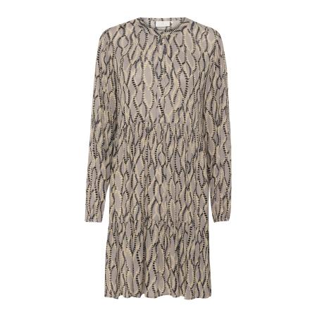 Kaffe Blousejurk KA Evity lichtgeel / lichtgrijs / zwart