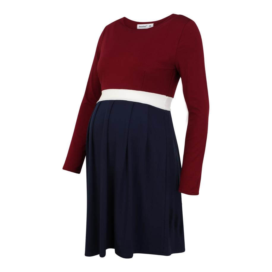 Bebefield Bebefield Jurk Greta navy / bourgogne / wit -
