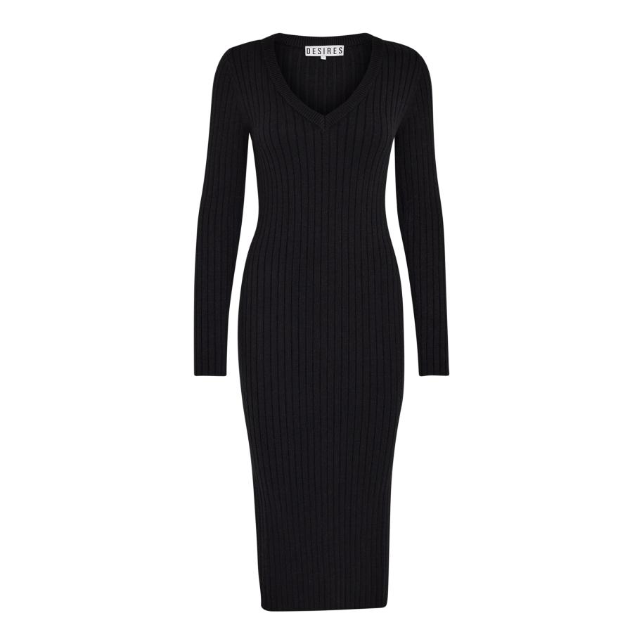 Desires DESIRES Gebreide jurk Robe Amabel zwart -