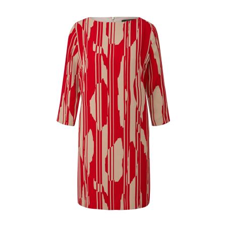 Comma COMMA Jurk beige / rood