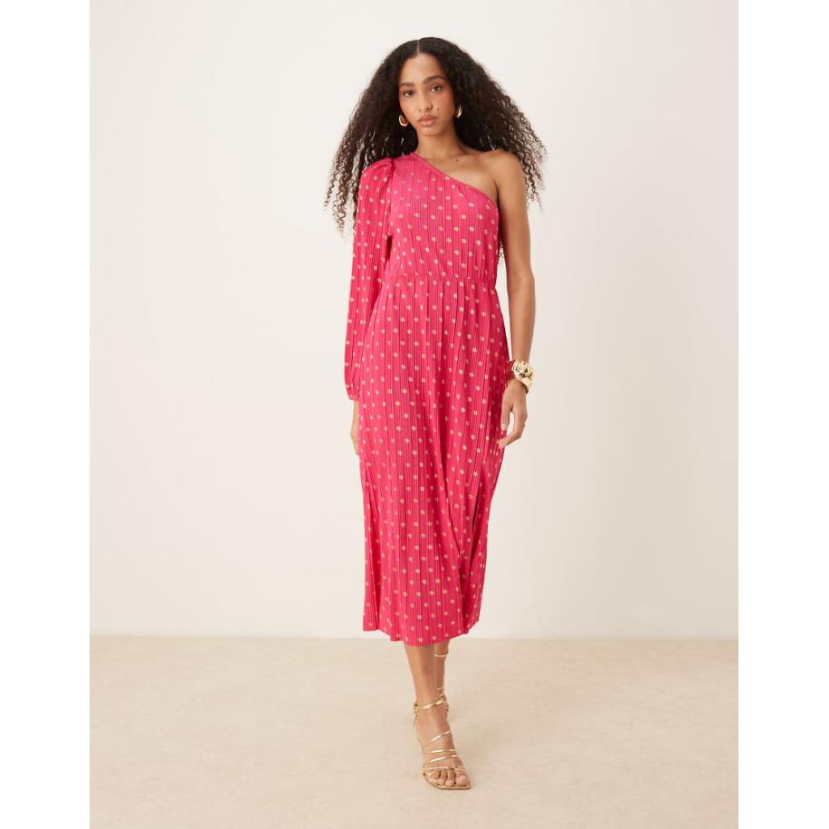YAS Maxi jurk met blote schouder in roze Roze