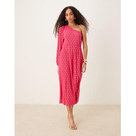 YAS Maxi jurk met blote schouder in roze