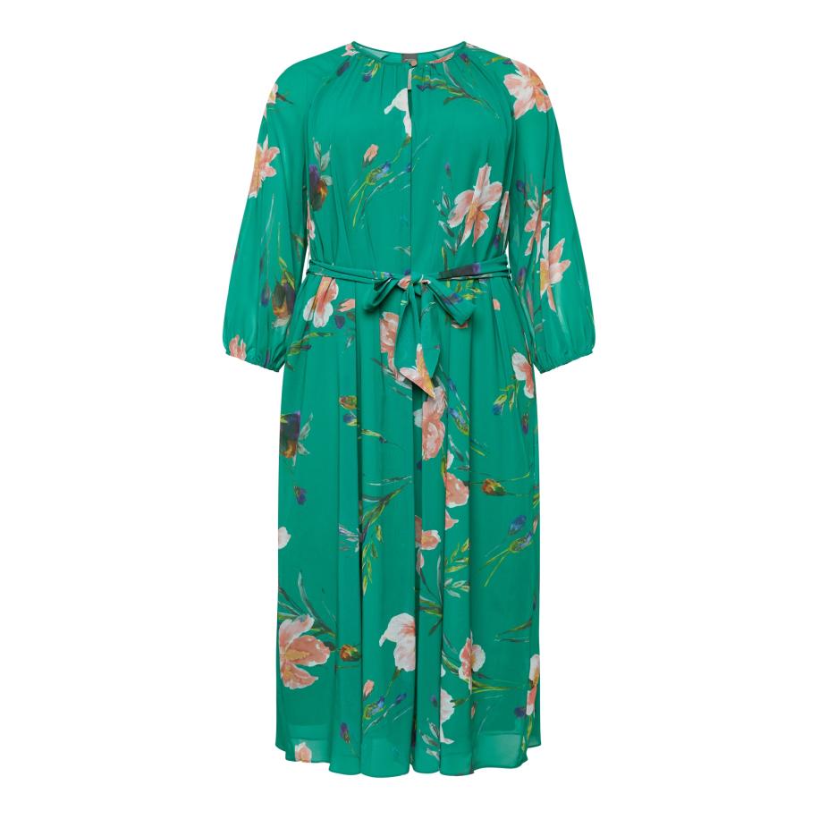 Persona by Marina Rinaldi Persona by Marina Rinaldi Jurk DANAE riet / grasgroen / violetblauw / perzik -