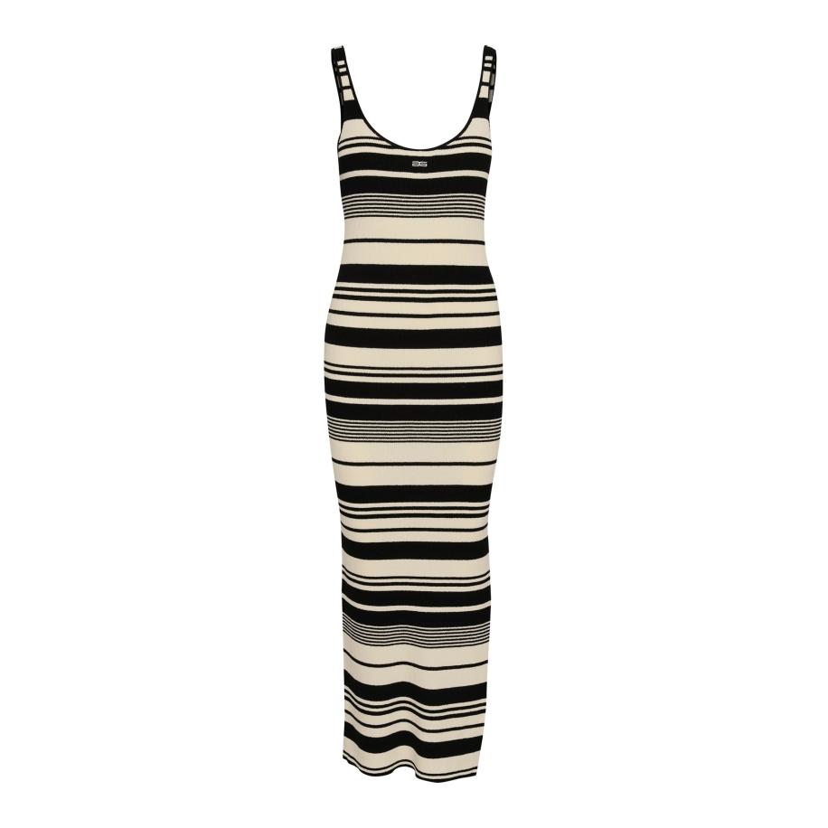 Gestuz Gestuz Gebreide jurk GZStela ecru / zwart / wit -