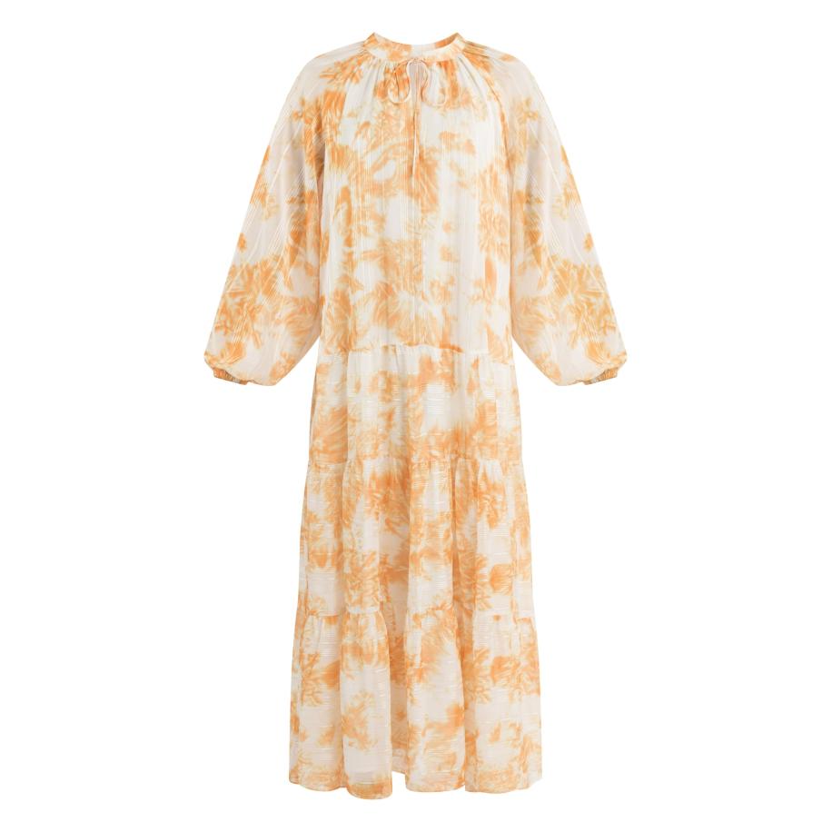 IZIA IZIA Zomerjurk oranje / wit -