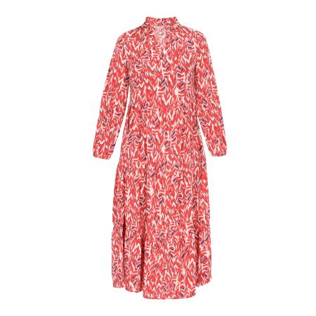 Sidona Jurk crème / donkerblauw / zalm roze