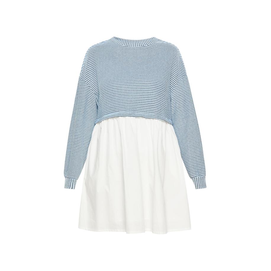 SANIKA SANIKA Jurk Fashion Look lichtblauw / zwart / wit -