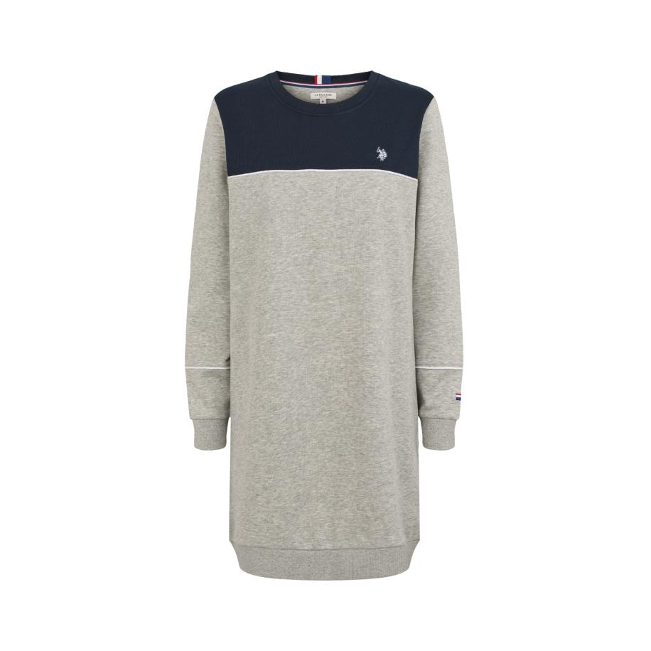 U.S. Polo Assn. U.S. POLO ASSN. Jurk Katja grijs gemêleerd / zwart -