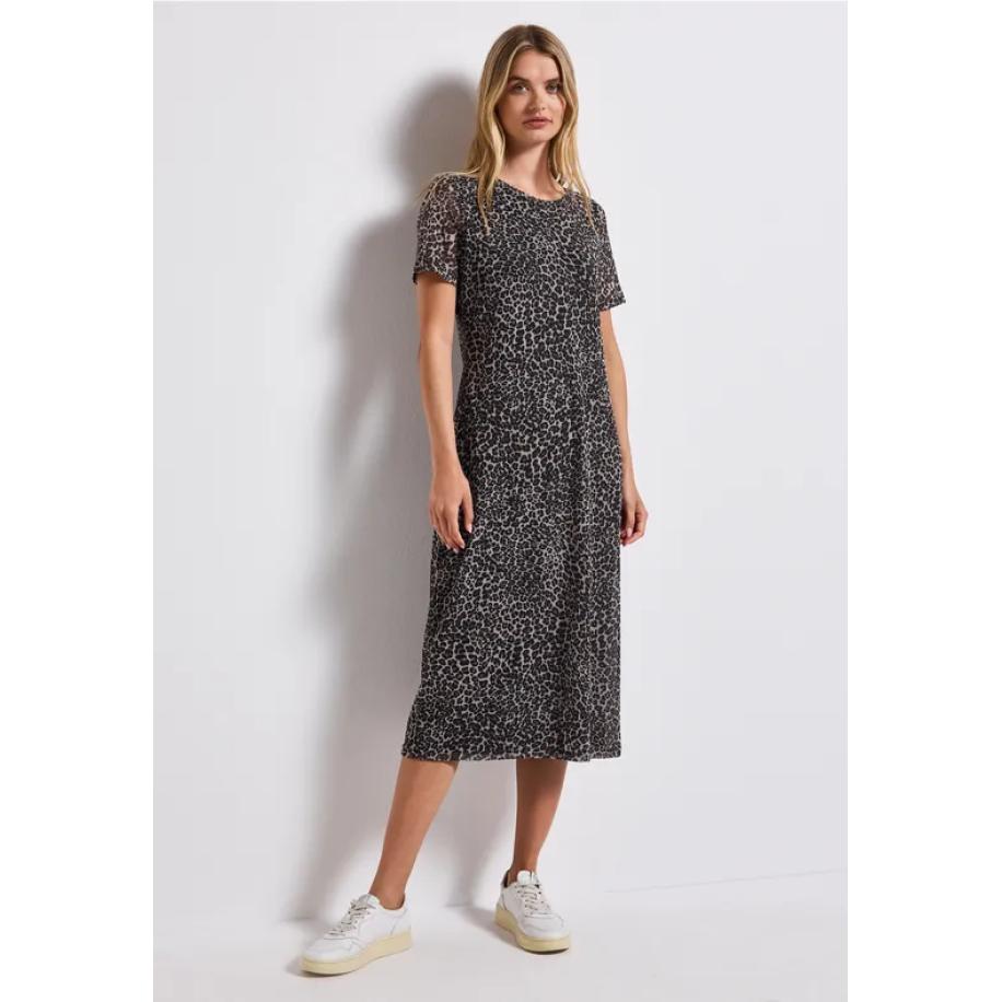Street One Mesh jurk met leoprint Zwart