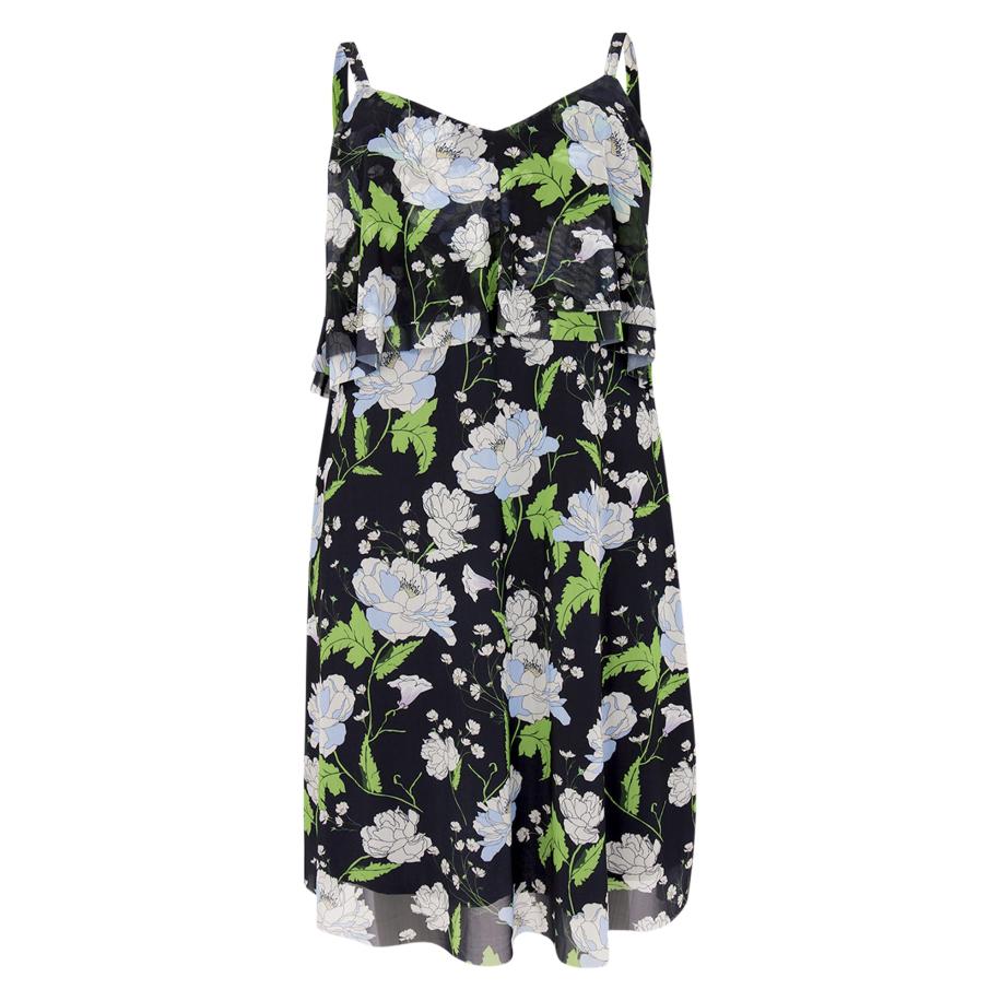 Yoek YOEK Zomerjurk duifblauw / pasteelgeel / groen / zwart -