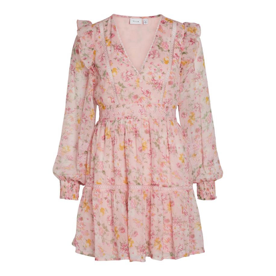 Vila Vila Petite Jurk VIROMAN curry / olijfgroen / rosa / oudroze -