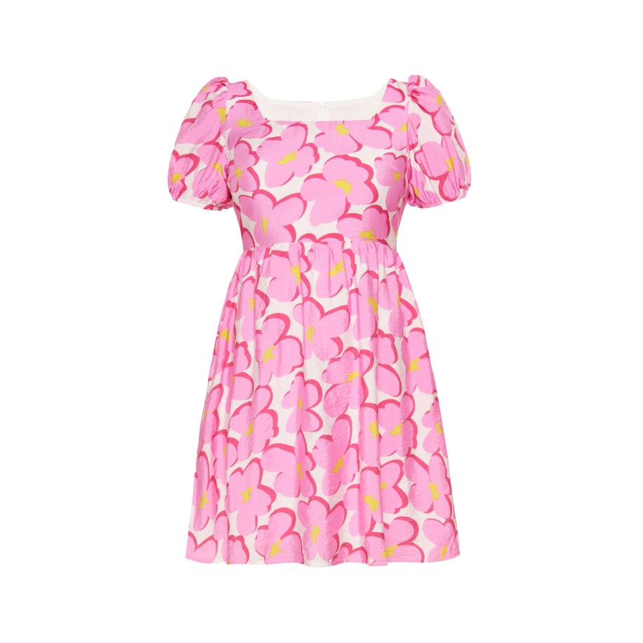 FELIPA FELIPA Jurk Fashion Look geel / pink / rosa / wit -