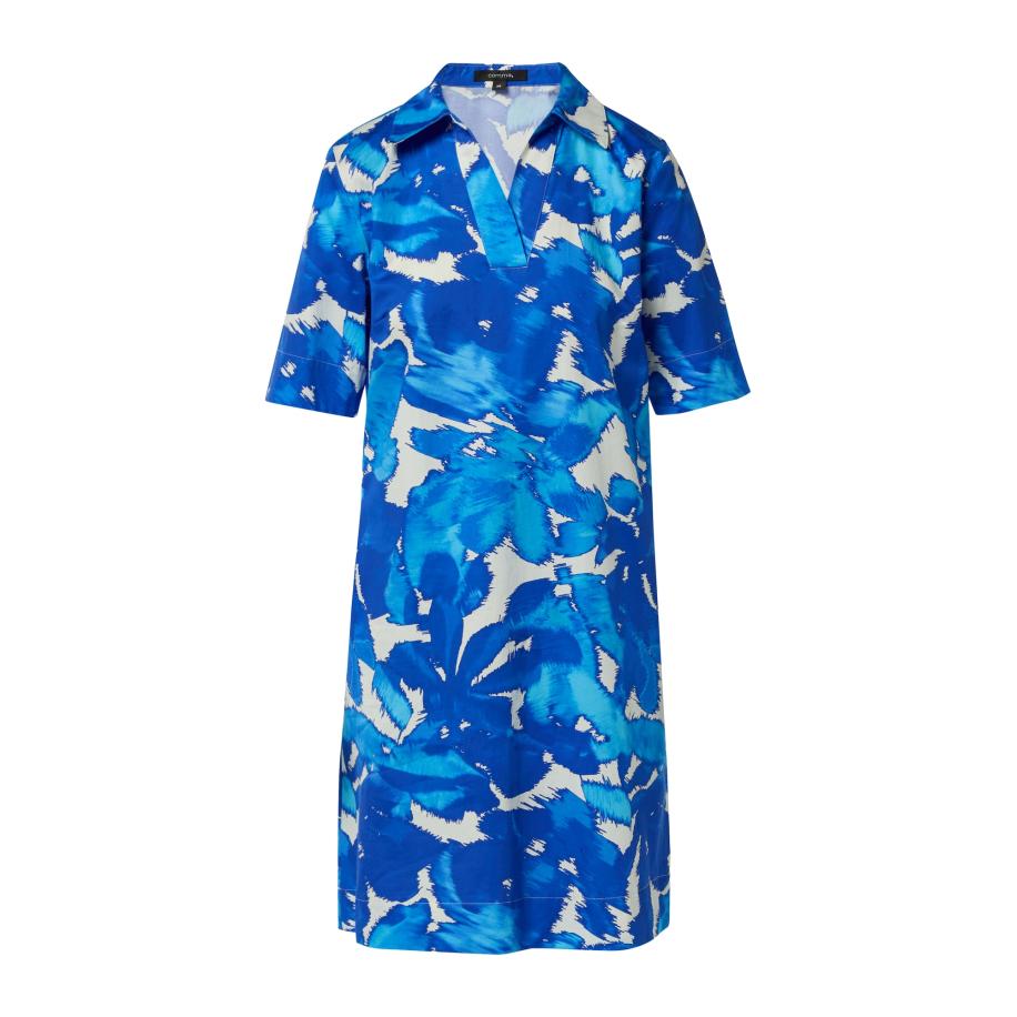 COMMA Jurk ecru / blauw / azuur Blauw