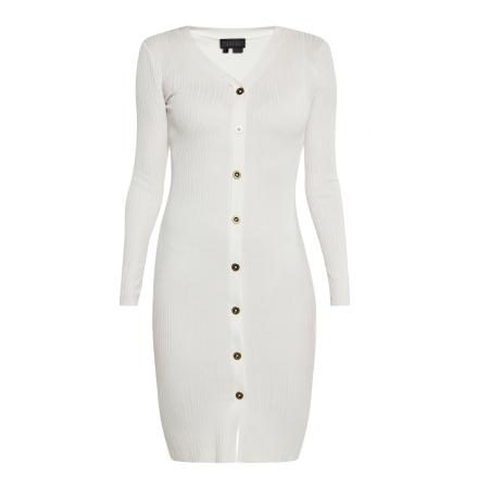 NAEMI NAEMI Gebreide jurk wolwit