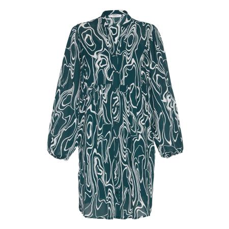 MSCH COPENHAGEN Blousejurk groen / wit