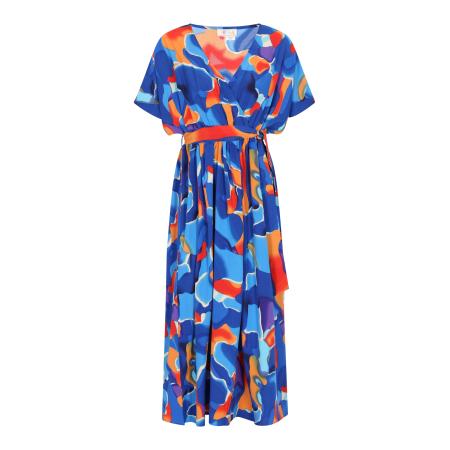 ebeeza ebeeza Jurk Spring Summer navy / lichtblauw / oranje / donkeroranje