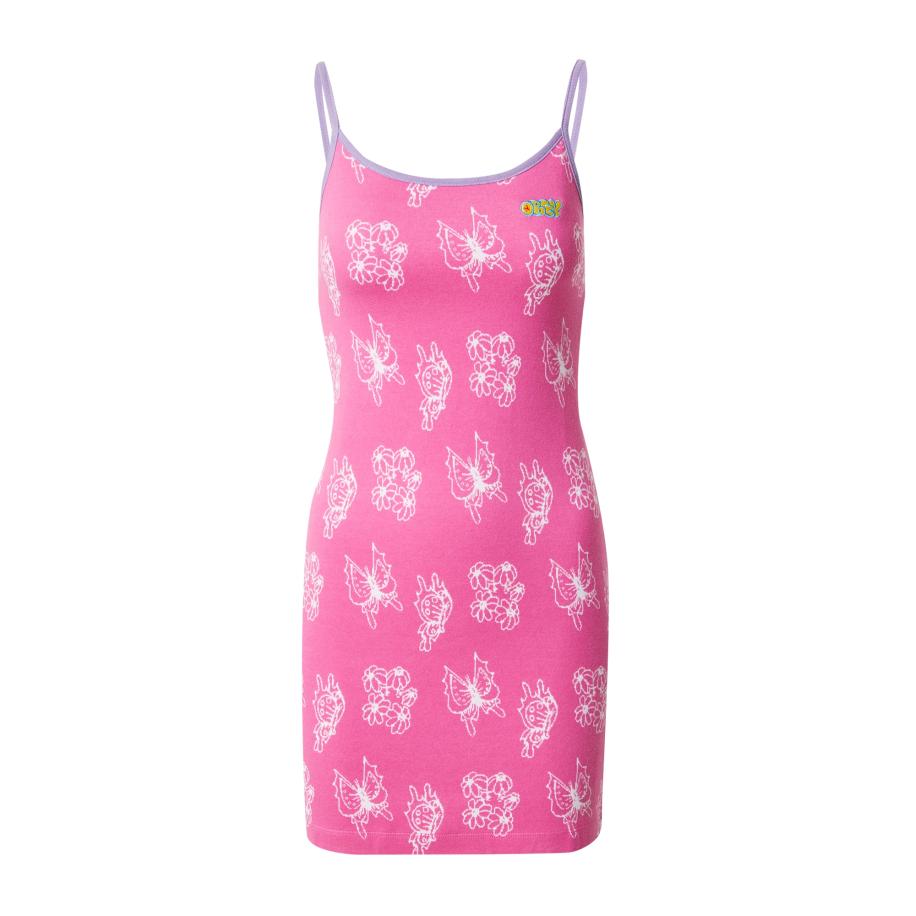 Obey Obey Jurk MARGO geel / sering / pink / wit -