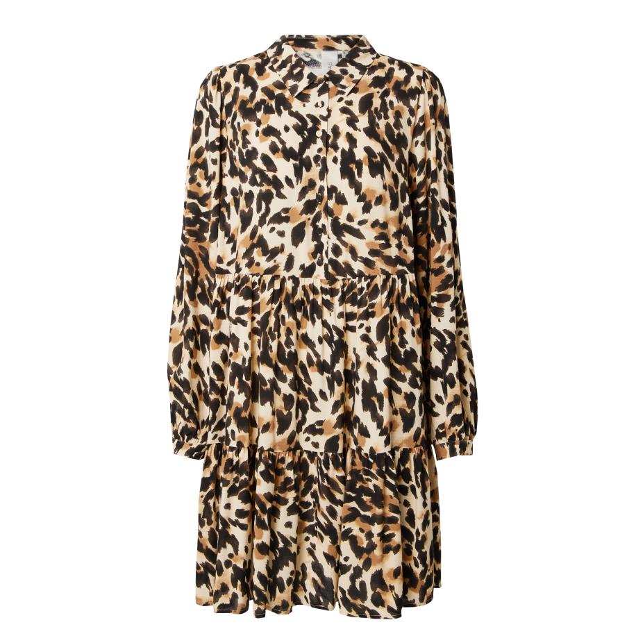 YAS Blousejurk Alira beige / bruin / zwart Bruin