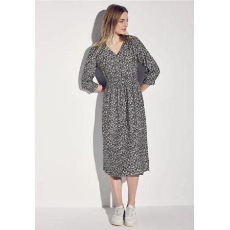 Street One Jurk met print en smokdetail