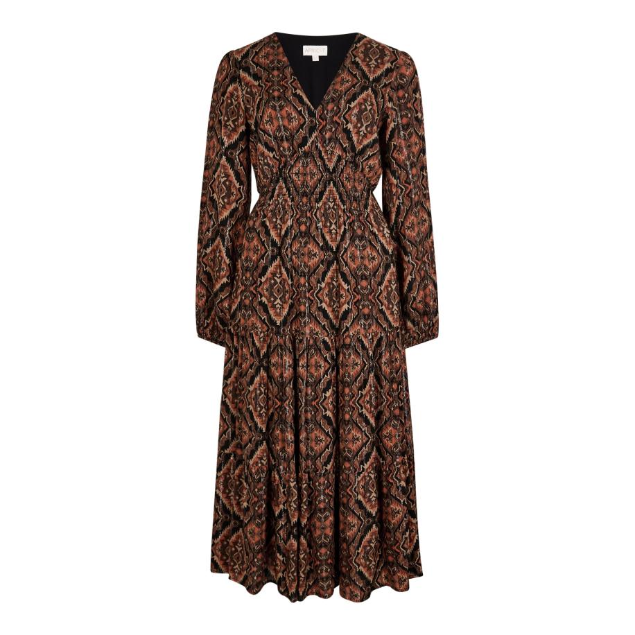 Apricot Apricot Jurk Smock Waist Tiered roestrood -