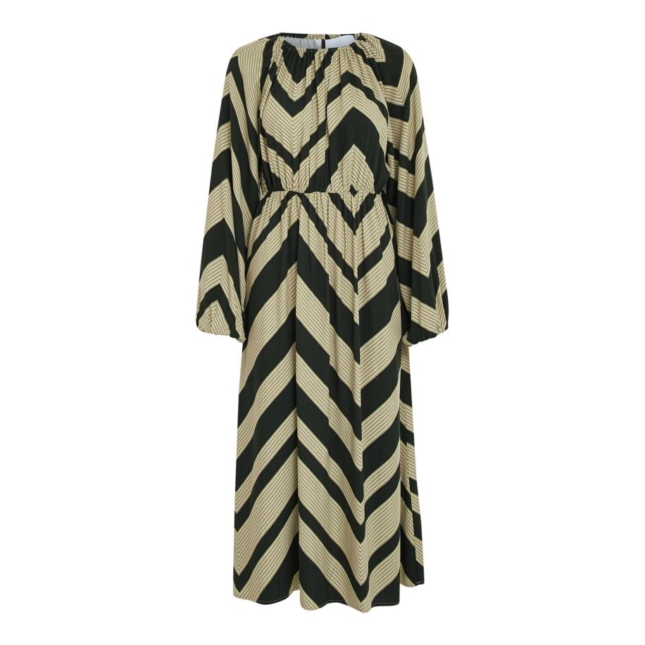 Minus minus Jurk Jalia kaki / zwart -