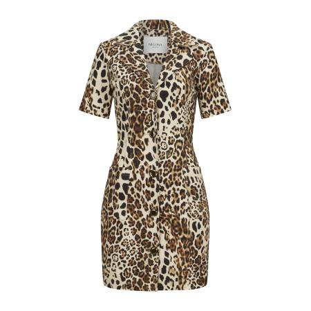 Nicowa Blousejurk Rilona crème / cognac / zwart