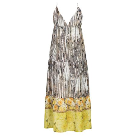 Dine'n'Dance DinenDance Zomerjurk YADIRA crème / bruin / geel