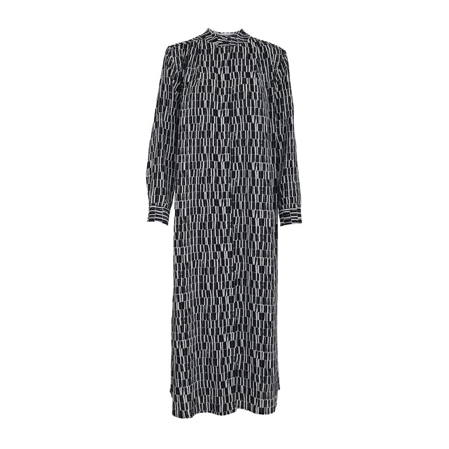 Peppercorn Peppercorn Blousejurk Philippa antraciet / wit -