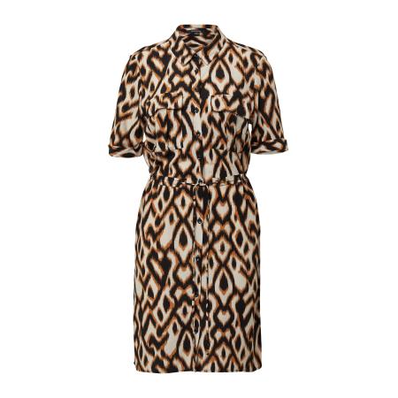 Comma COMMA Blousejurk champagne / ecru / cognac / zwart