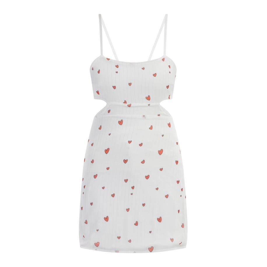 MYMO Zomerjurk oranjerood / zwart / zilver / wit Wit